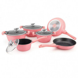 Batterie de cuisine effet pierre 10 pcs