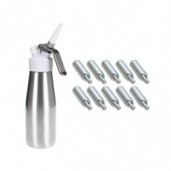 Siphon crême chantilly et mousse 500 + boite de 10 cartouches
