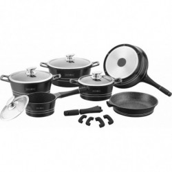 Batterie de cuisine effet pierre 17 pièces Royalty line