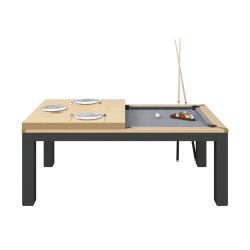 Billard noir et bois