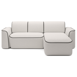Canapé d\'angle convertible électrique tissu boucle LUMIA