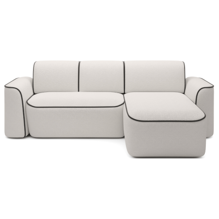 Canapé d\'angle convertible électrique tissu boucle LUMIA
