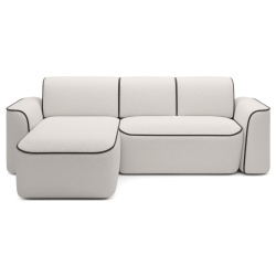Canapé d\'angle convertible électrique tissu boucle LUMIA