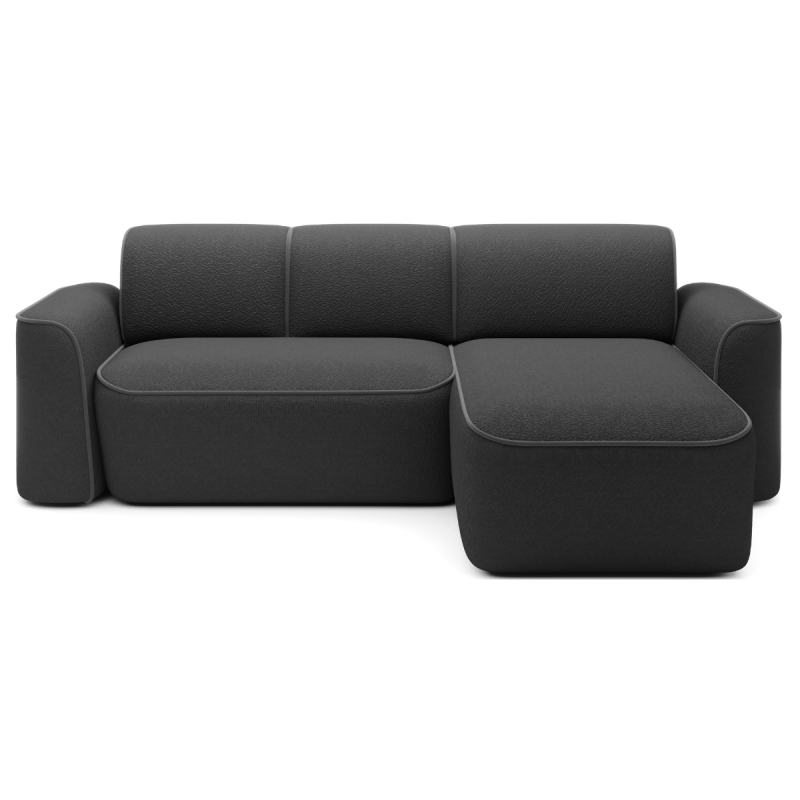 Canapé d\'angle convertible électrique tissu boucle LUMIA