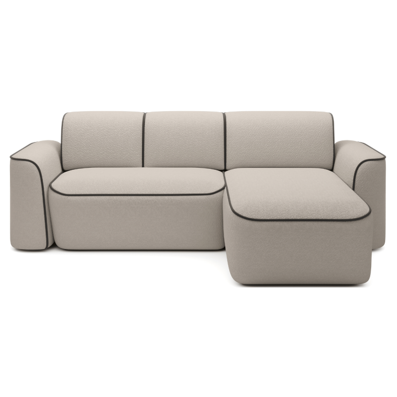 Canapé d\'angle convertible électrique tissu boucle LUMIA