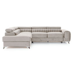 Canapé d\'angle convertible têtières relevables SEOUL