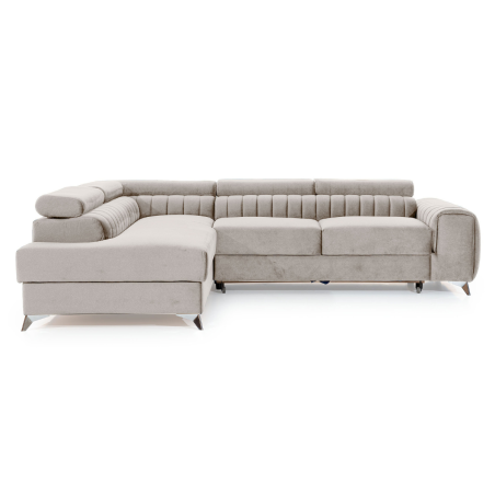 Canapé d\'angle convertible têtières relevables SEOUL
