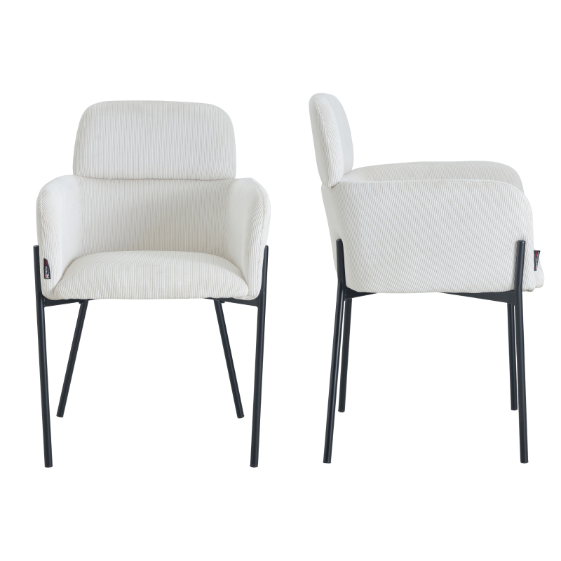 Chaises design dossier haut - Lot de 2 - ISABELLE