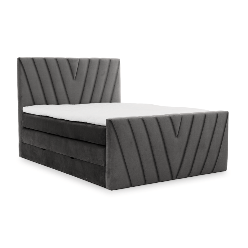 Lit coffre Boxspring avec matelas - CLARA