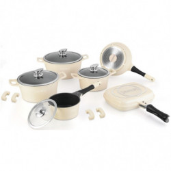 Batterie de cuisine effet pierre 15 pièces Royalty line