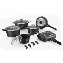 Batterie de cuisine effet pierre 15 pièces Royalty line
