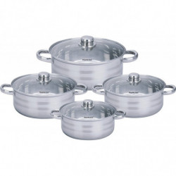 Batterie de cuisine 8 pièces acier inoxydable