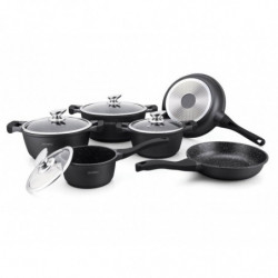 Batterie de cuisine effet pierre 10 pcs
