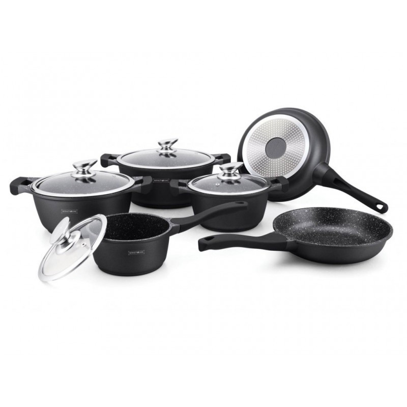 Batterie de cuisine effet pierre 10 pcs