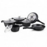 Batterie de cuisine effet pierre 10 pcs