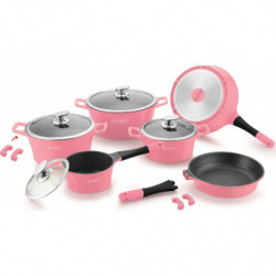 Batterie de cuisine effet pierre 17 pièces Royalty line