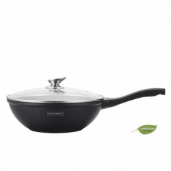 Wok effet pierre 28 cm avec couvercle